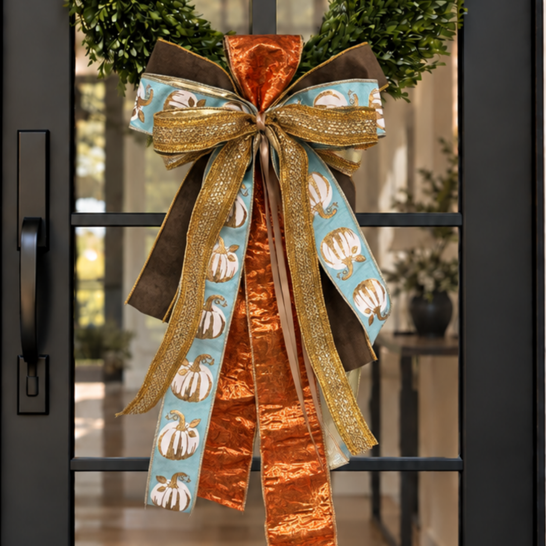 Copper Pumpkin Sash &amp; Bow
