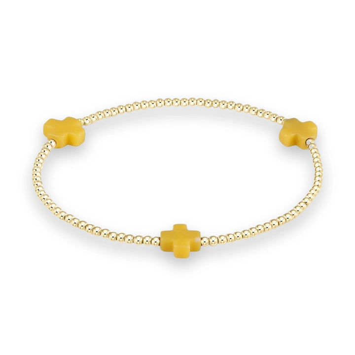 Signature Cross Gold 2mm Bracelet