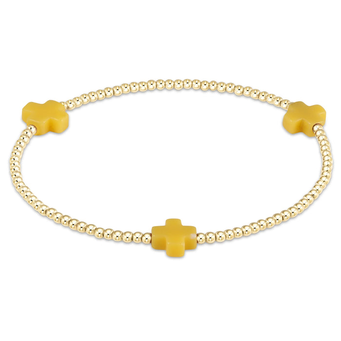 Signature Cross Gold 2mm Bracelet