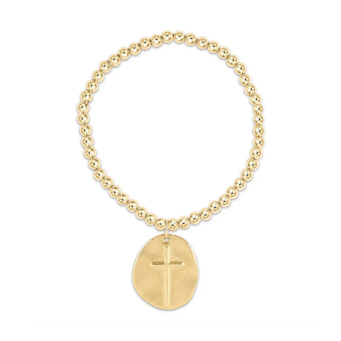 Classic Gold 4mm Bead Bracelet - Inspire Gold Disk