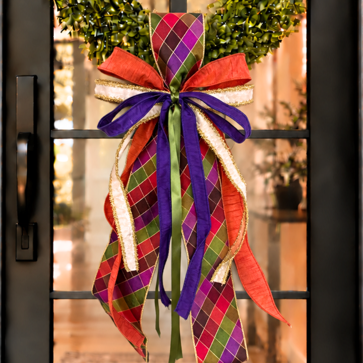 Autumn Plaid Sash &amp; Bow