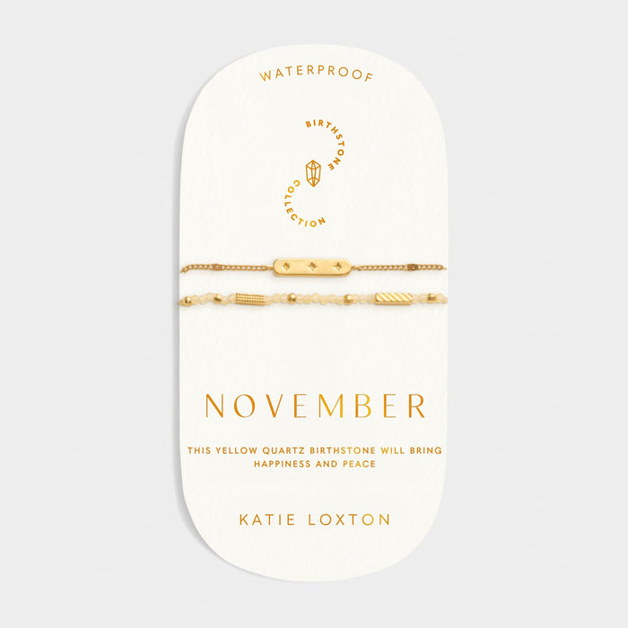 Birthstone Bracelet - November - Yellow Quartz