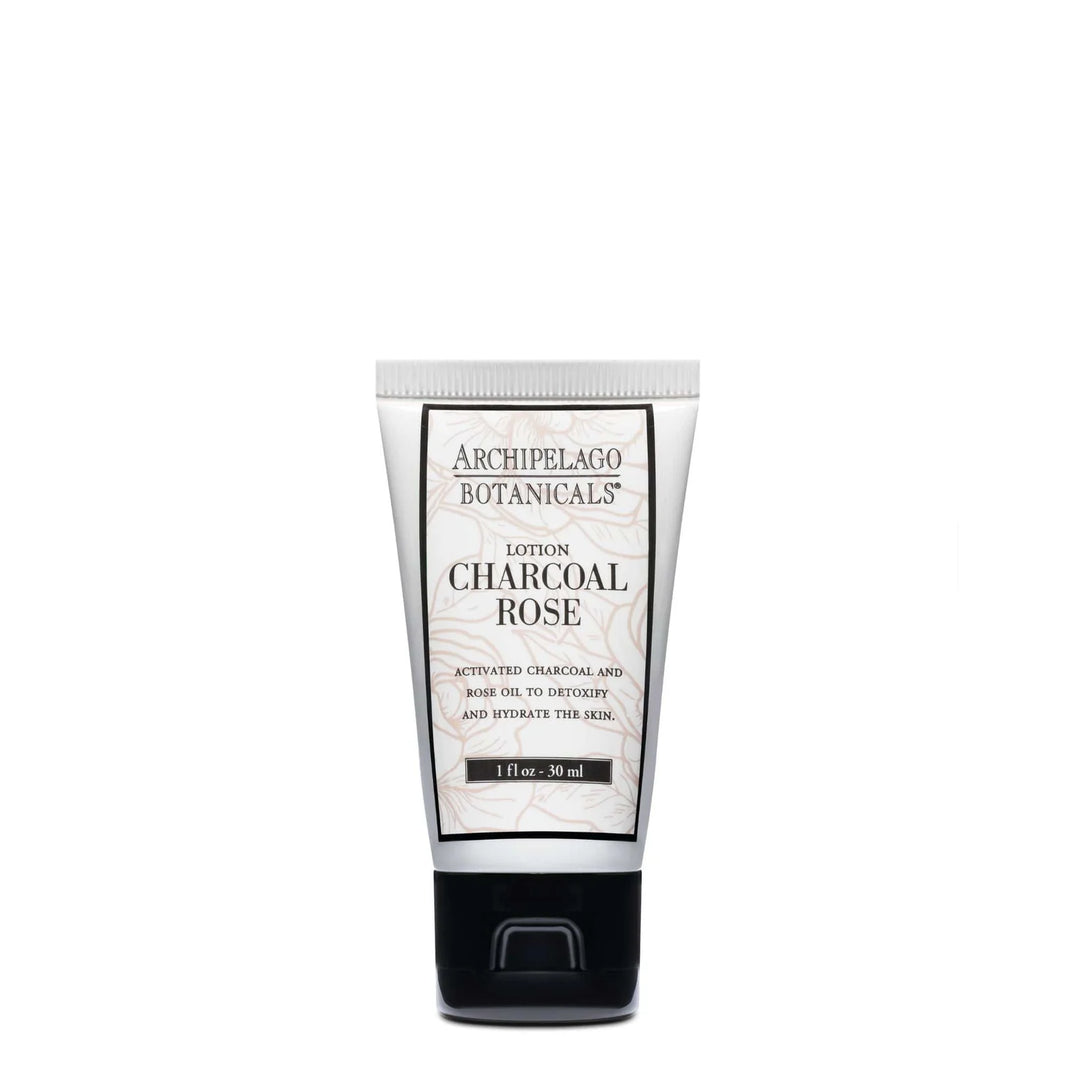 Archipelago Botanicals Charcoal Rose lotion travel tube