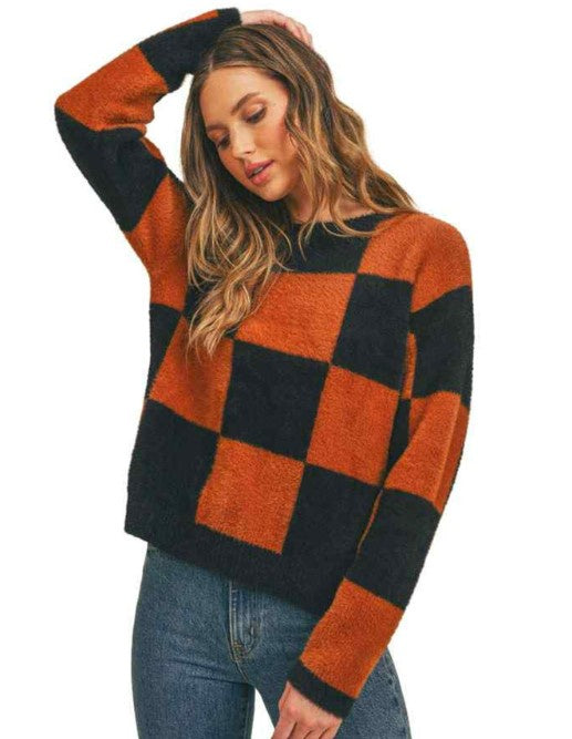 Bits & Pieces Checkered Sweater