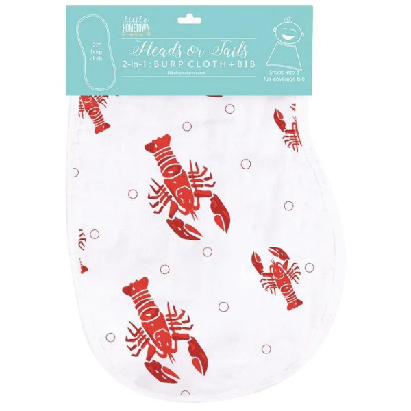 Crawfish Burp Cloth and Bib Combo