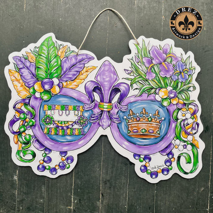 Mardi Gras Sunglasses Door Hanger