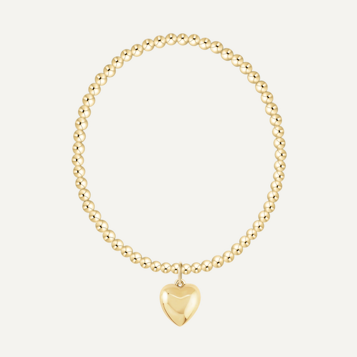 Gold 3mm Bracelet Love Plush Gold Charm