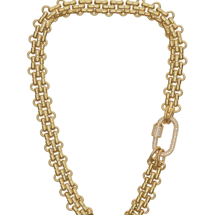 Pave Carabiner Necklace