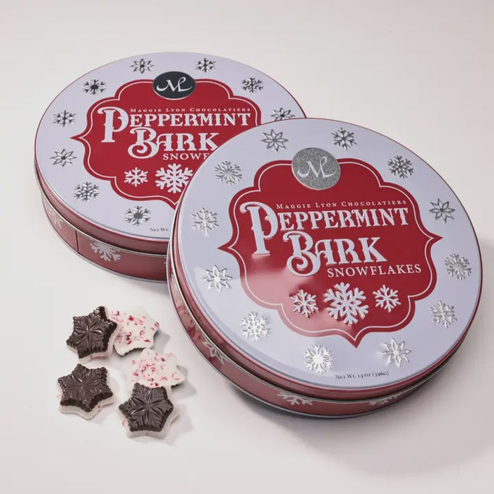 Peppermint Bark Snowflakes Tin 14oz