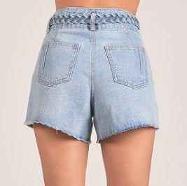 Denim Belted Shorts