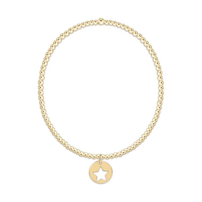 Gold 2mm Bracelet Star Small Gold Disc