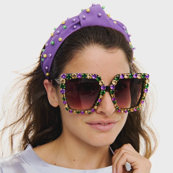 Mardi Gras Stone Sunglasses