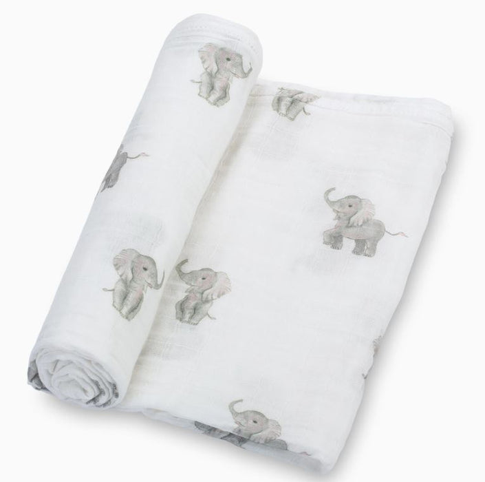 Baby Elephant Muslin Swaddle Blanket