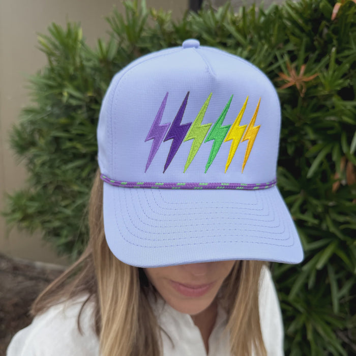 Mardi Gras Bolt Lavender Cord Trucker Hat