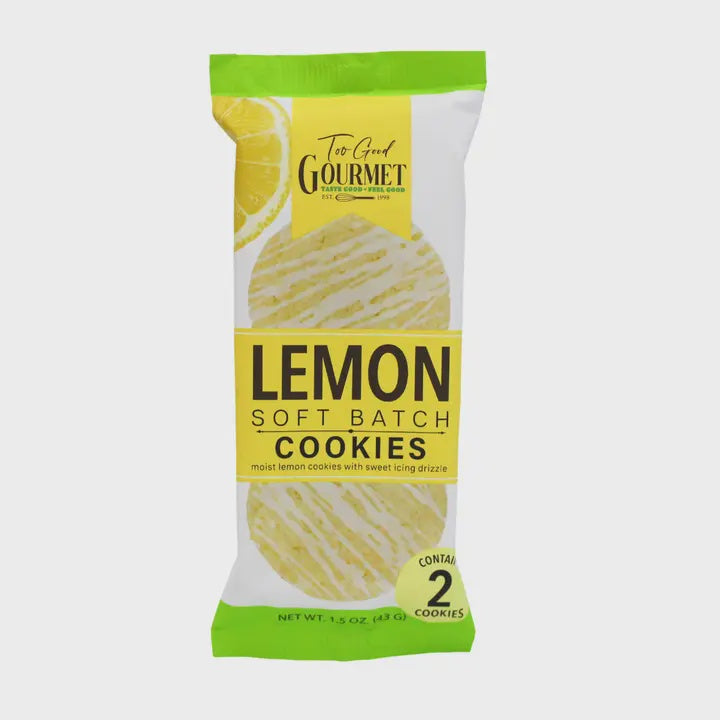 Too Good Gourmet Lemon Soft Batch Cookies two-pack in yellow and green packaging