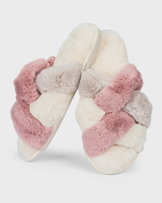 Women's Multi Weave Plush Slippers
