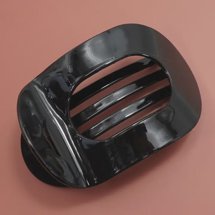 Black Jumbo Lay Flat Oval Hair Claw Clip