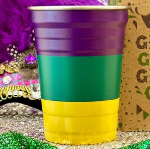 Mardi Gras Geaux Green Geaux Cups (Single)