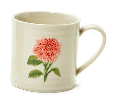 Hydrangea Mug Embossed Hand-Painted Flower