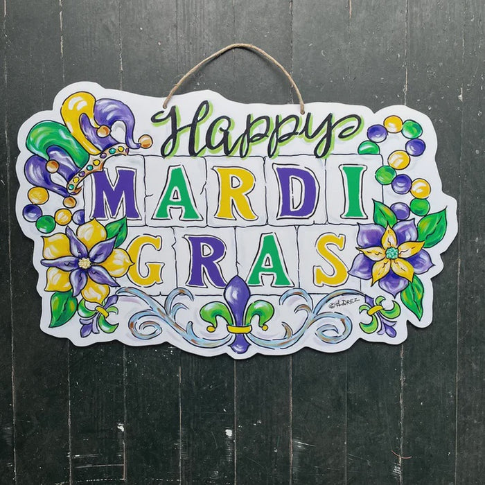 Happy Mardi Gras Door Hanger