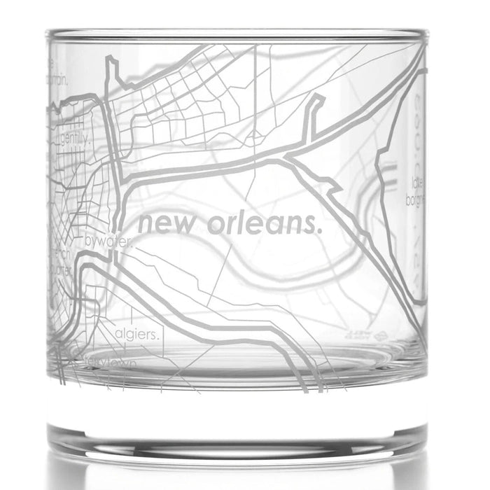 New Orleans Map Rocks Glass