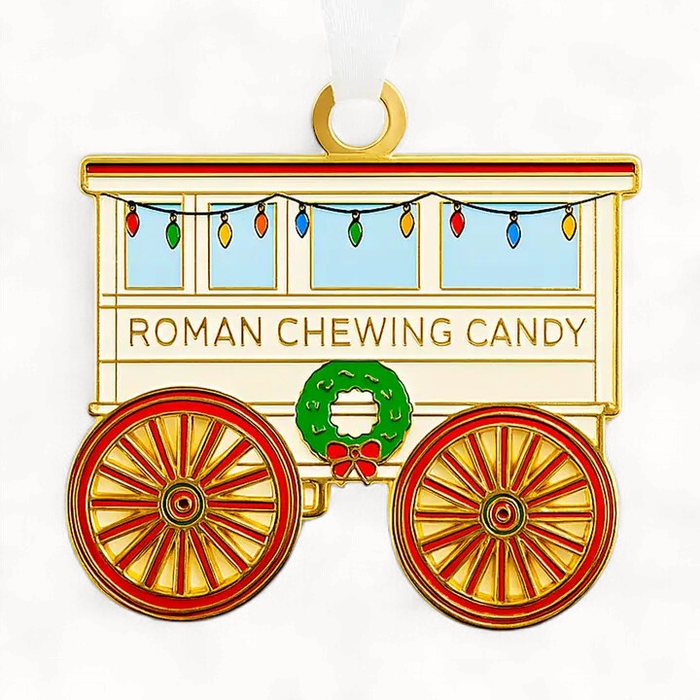 Roman Candy Cart Enamel Ornament