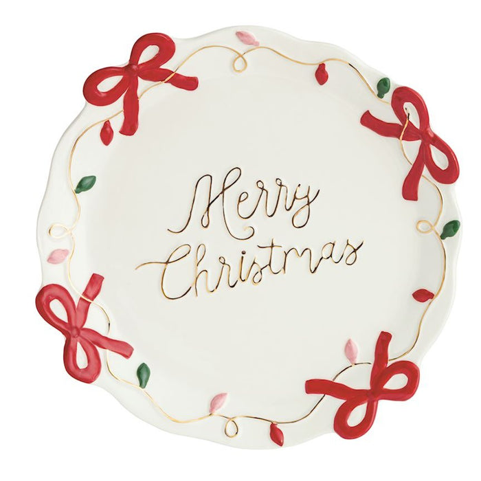 Merry Christmas Bow Platter