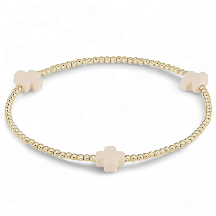 Signature Cross Gold 2mm Bracelet