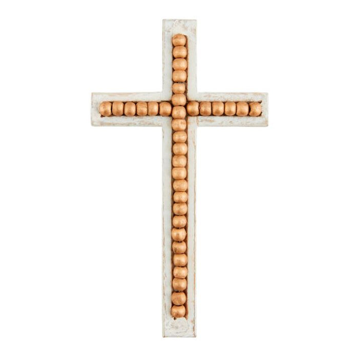 Gold Beaded Cross Sitter