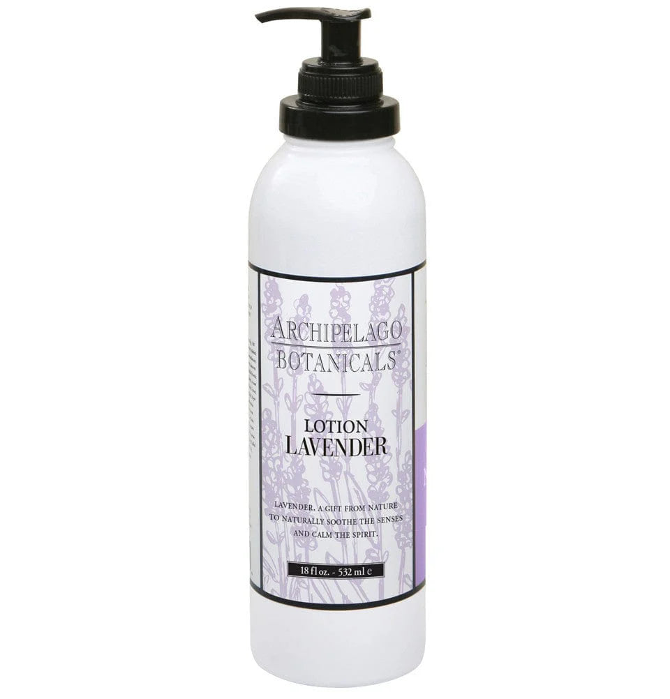 Archipelago Botanicals Lavender lotion in a white pump bottle