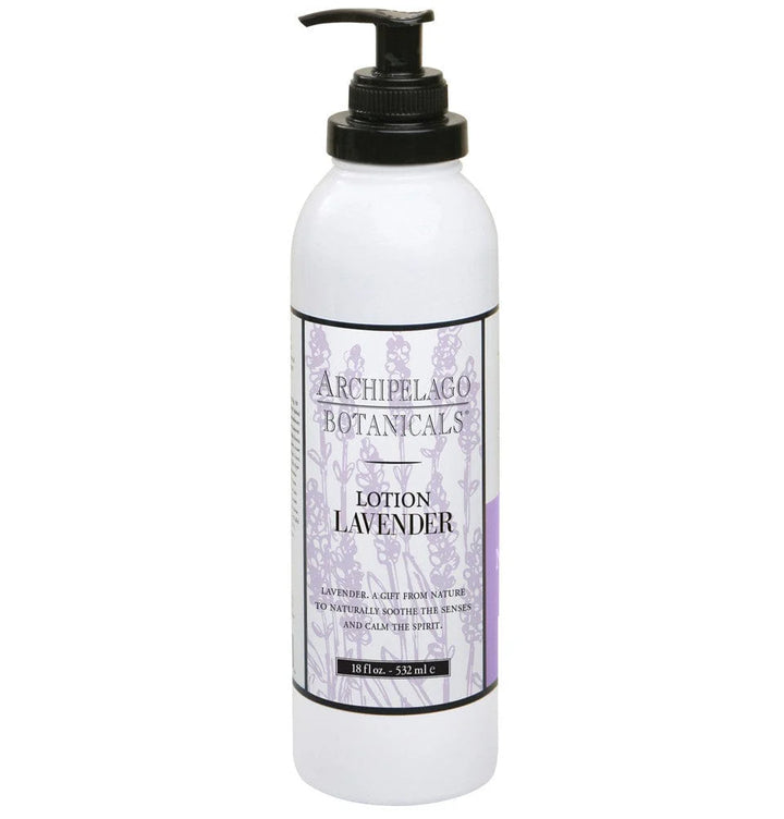 Archipelago Botanicals Lavender lotion in a white pump bottle