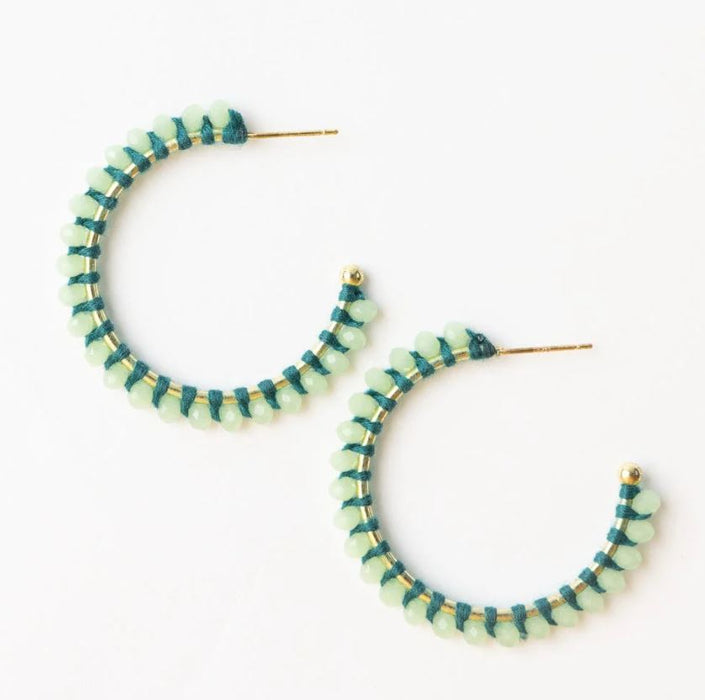 Lillian Crystal Threaded Beaded Hoops