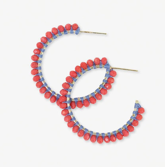 Lillian Crystal Threaded Beaded Hoops