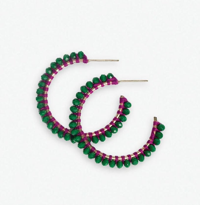 Lillian Crystal Threaded Beaded Hoops