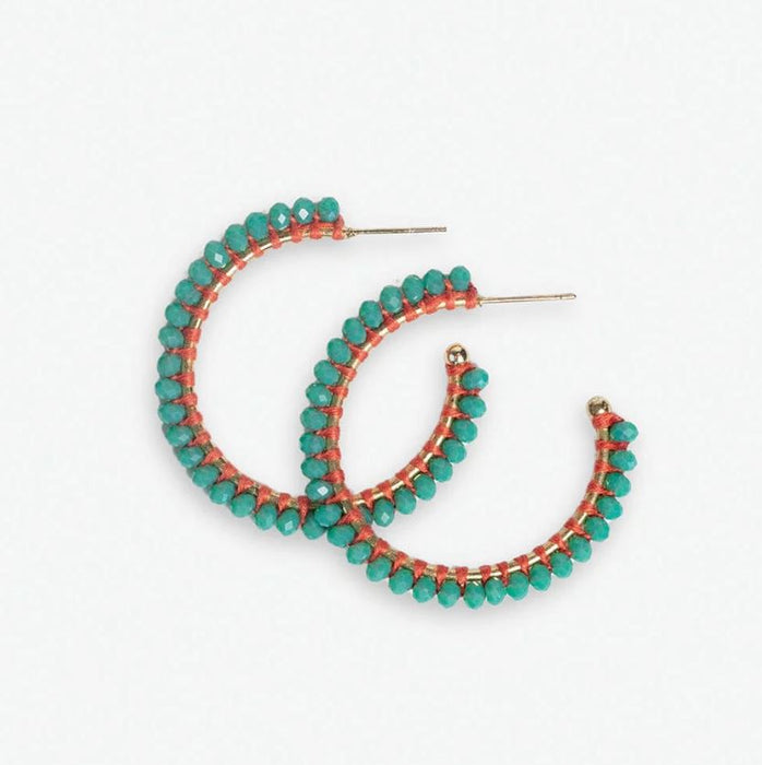 Lillian Crystal Threaded Beaded Hoops