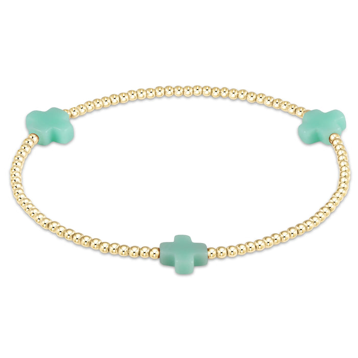 Signature Cross Gold 2mm Bracelet