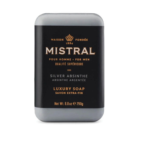 Mistral Mens Bar Soap Silver Absinthe