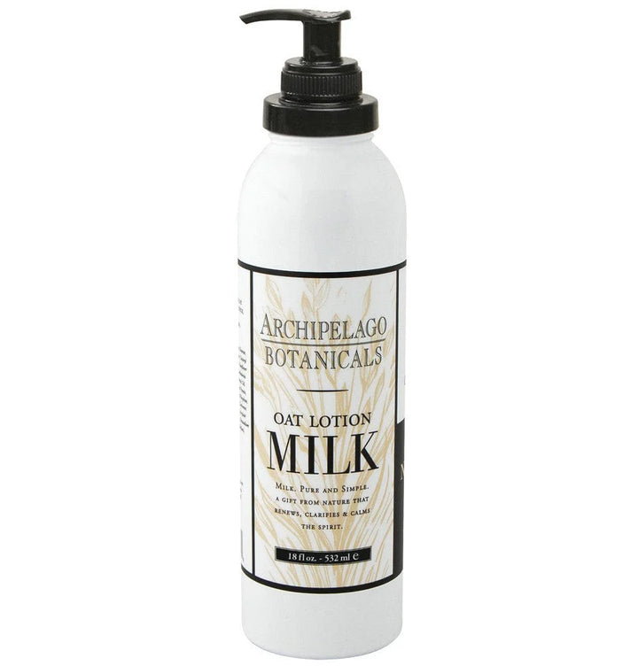 Archipelago Botanicals Oat Milk lotion in a white pump bottle