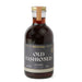 Product photograph of a here's how. Old Fashioned cocktail mixer bottle on a white background featuring a charcoal gray label with gold lettering, rich dark amber liquid, and a metallic gold cap