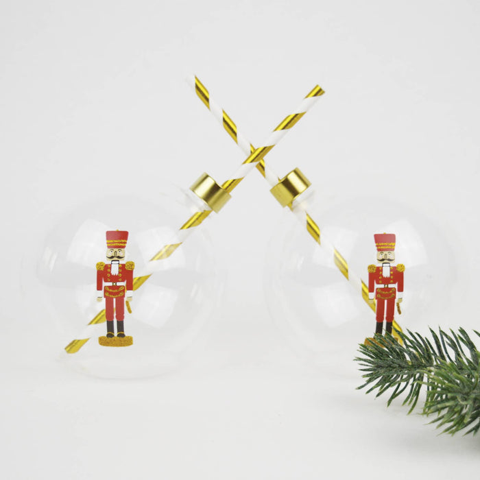 Nutcracker Ornament Drink Glass Set