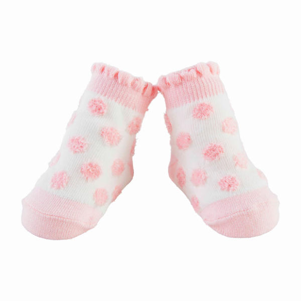 Pink Chenille Dot Socks