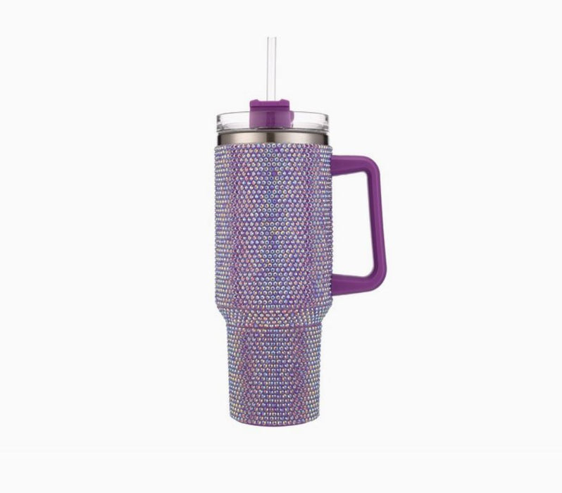 Purple Rhinestone Tumbler