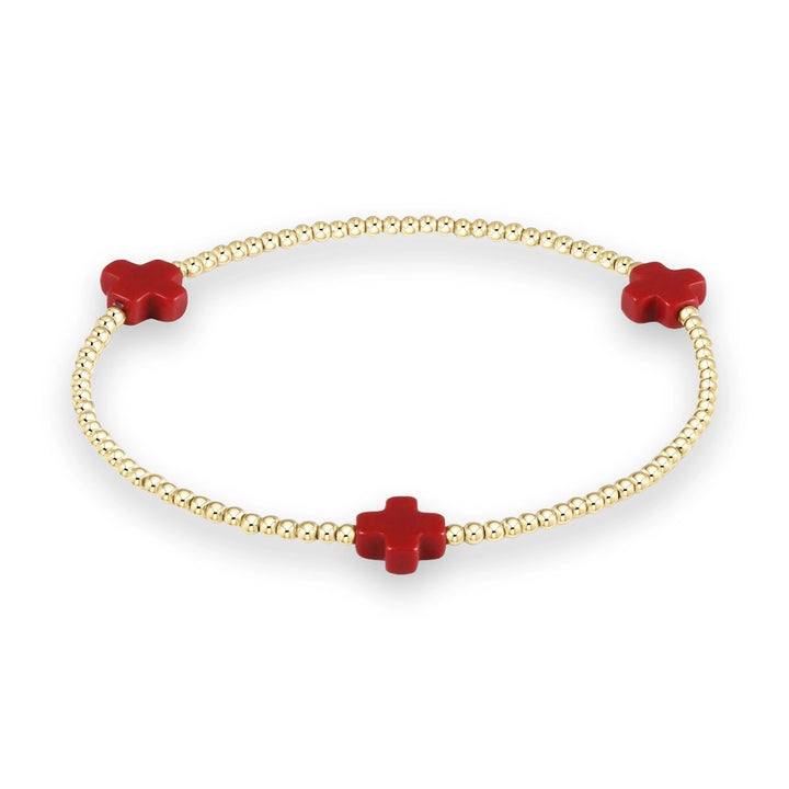 Signature Cross Gold 2mm Bracelet