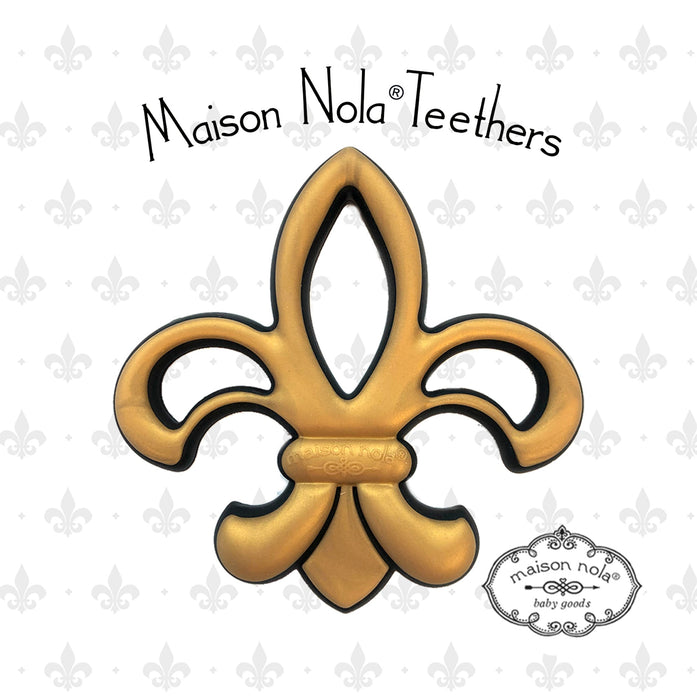 Fleur De Lis Saints Teether