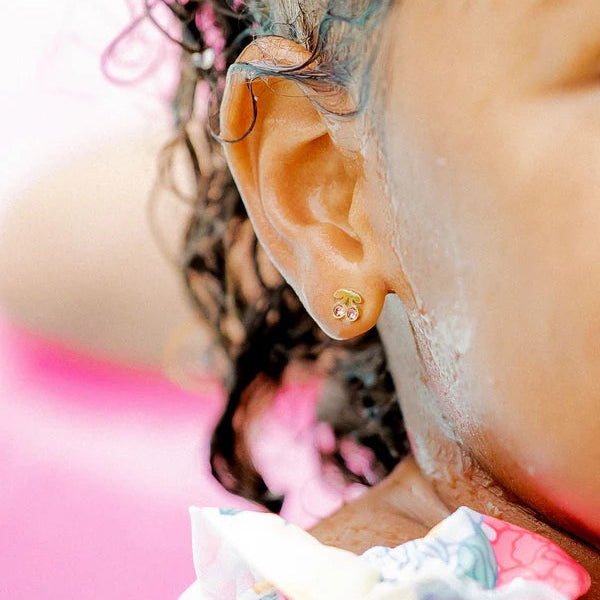 Screwback Stud - Pink Cherry