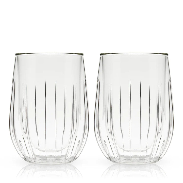 Double-Walled Stemless Wine Glasses Set of 2