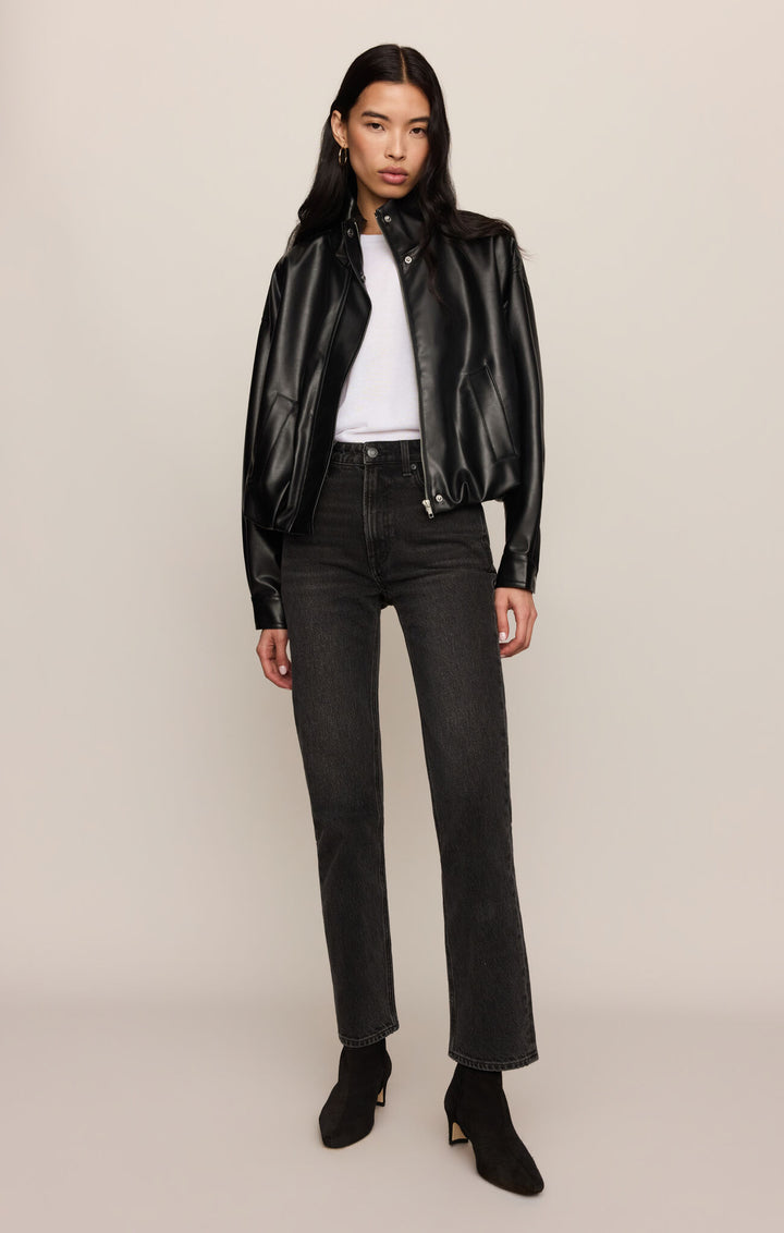 Corin Bubble Hem Faux Leather Jacket