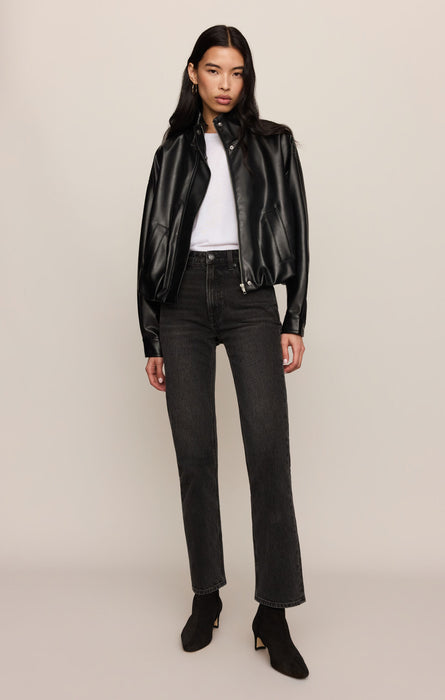 Corin Bubble Hem Faux Leather Jacket