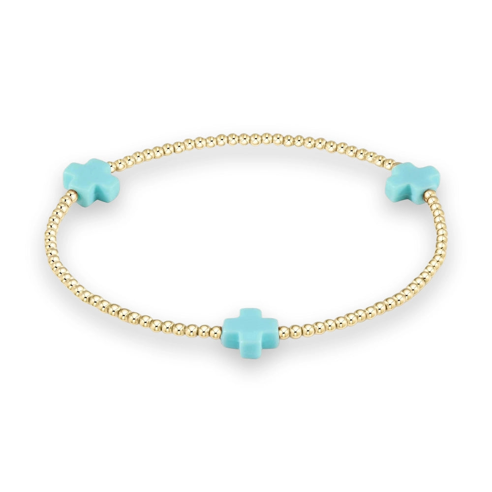 Signature Cross Gold 2mm Bracelet