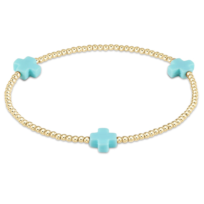 Signature Cross Gold 2mm Bracelet
